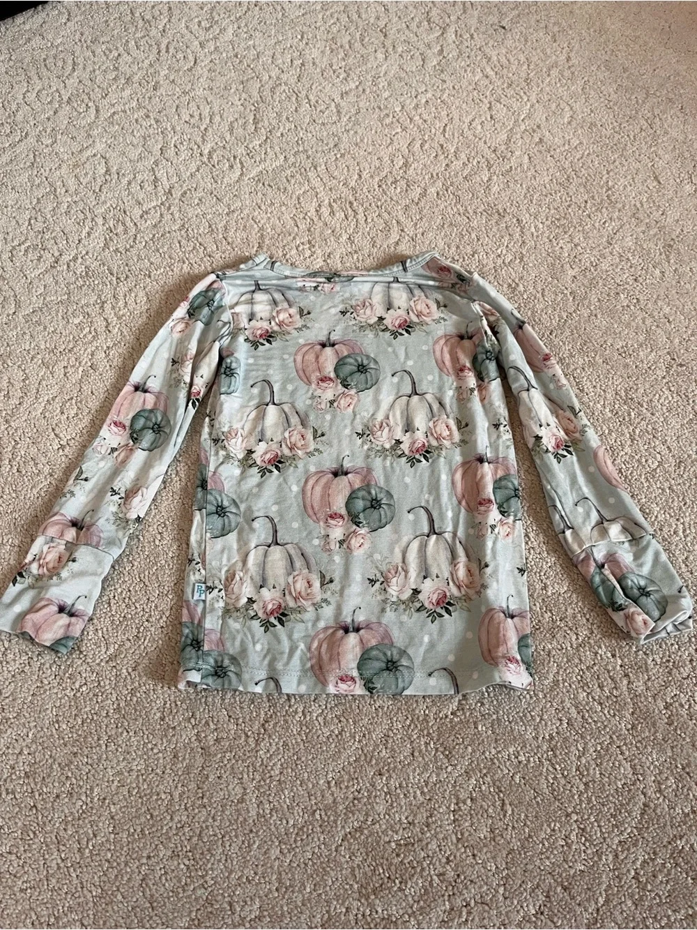 Posh Peanut Long Sleeve Pajama Set “Jackie” (girly pumpkin) Size 2T EUC